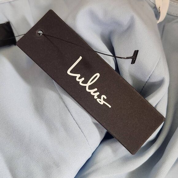 Lulus Strapless Blue Cocktail Dress NWT Size Medium Blue Wedding Guest Dress - Picture 8 of 10